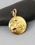 24K Gold Vermeil Over Sterling Silver Mother and Baby Elephant Charm -- VM/CH7/CR113